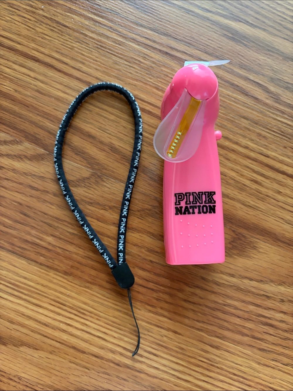PINK NATION Pink Handheld Fan with wristlet
